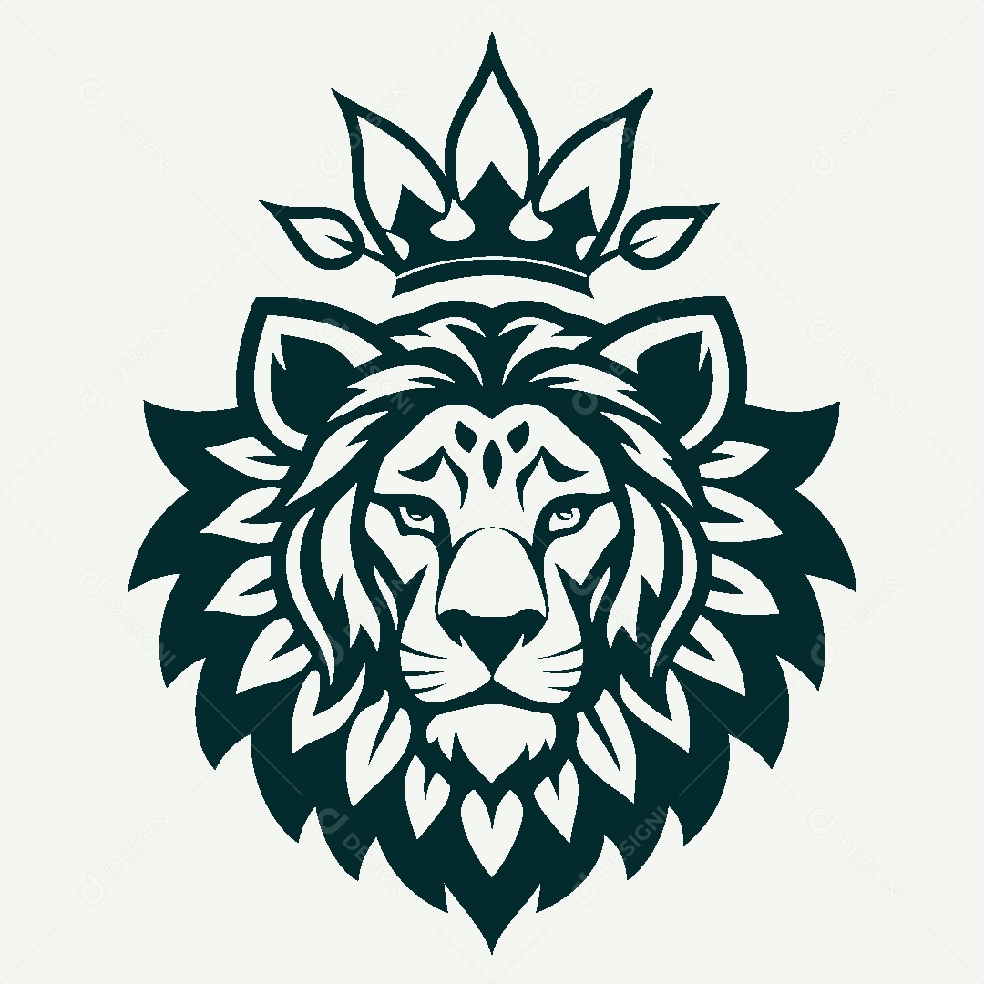 Modelo de Logo de Rei Leão Vetor EPS