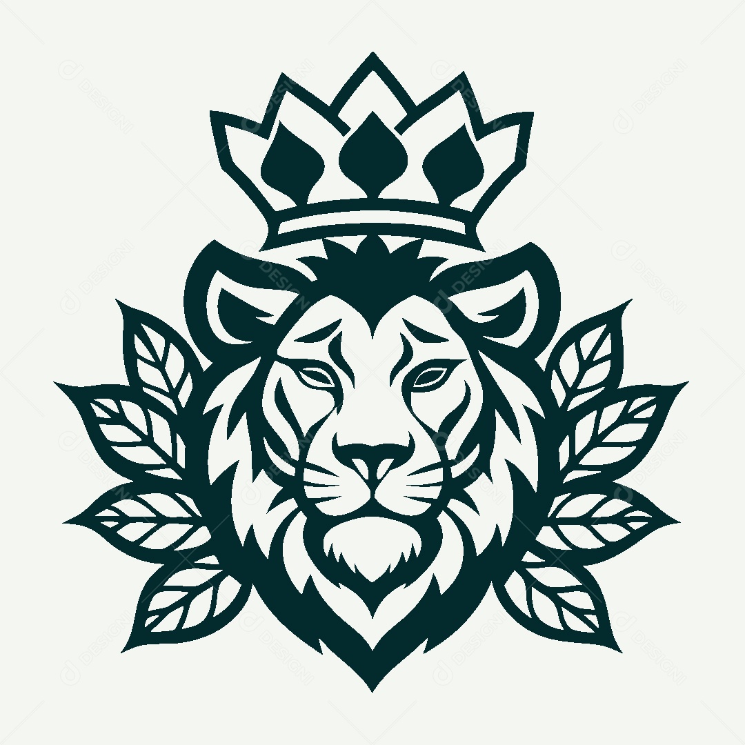 Modelo de Logo de Rei Leão Vetor EPS