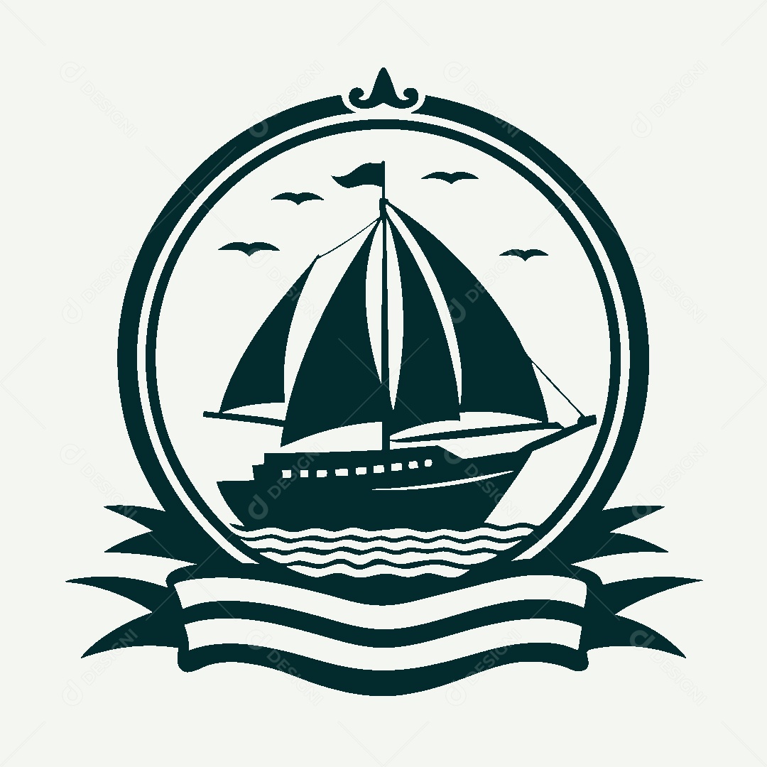 Modelo de Logo de Barco Vetor EPS