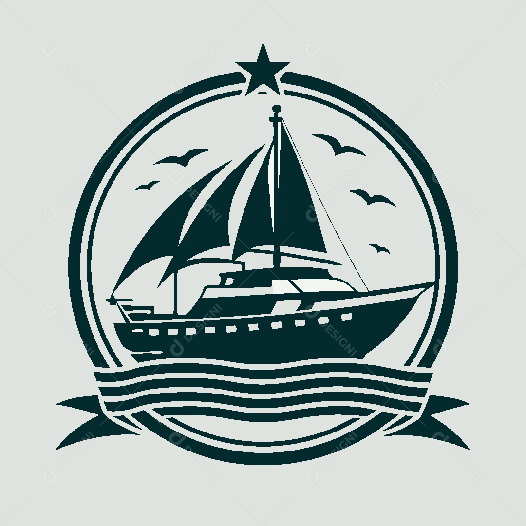Modelo de Logo de Barco Vetor EPS