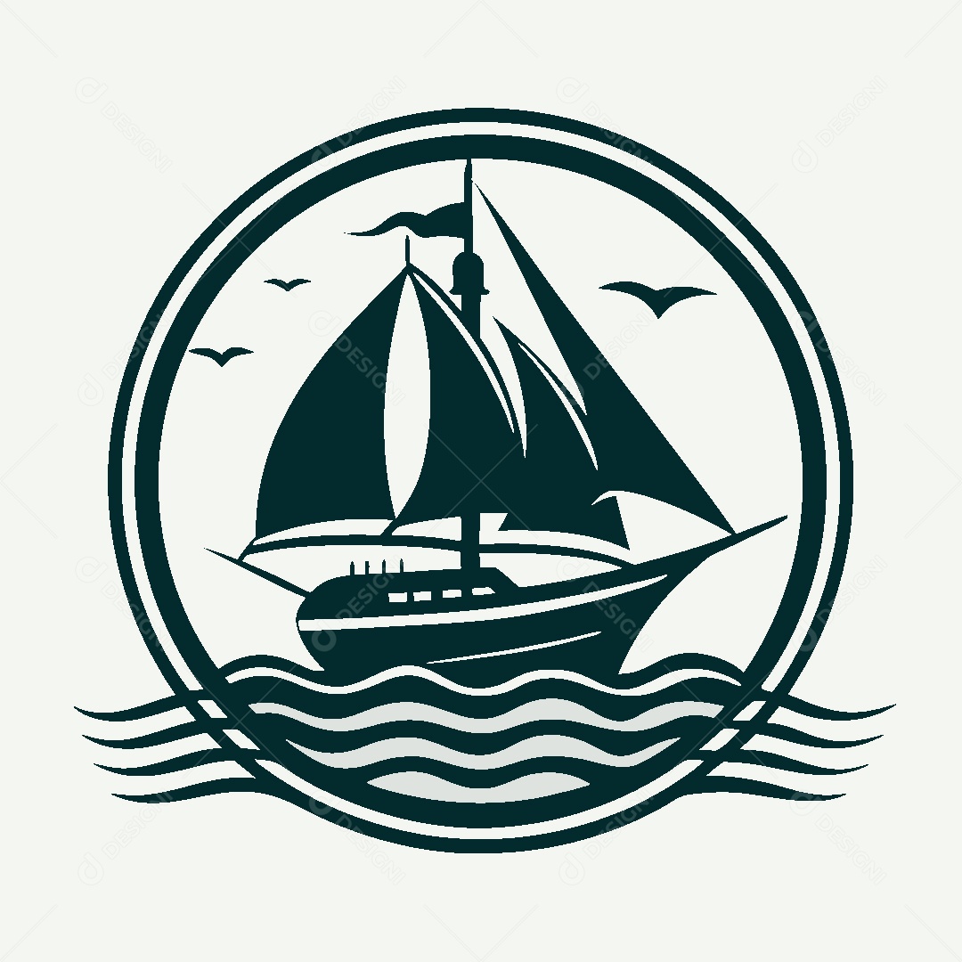Modelo de Logo de Barco Vetor EPS