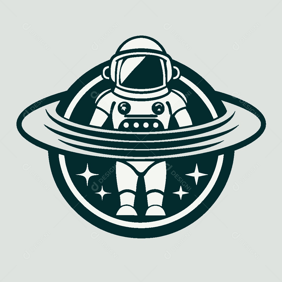 Modelo de Logo de Astronauta Vetor EPS