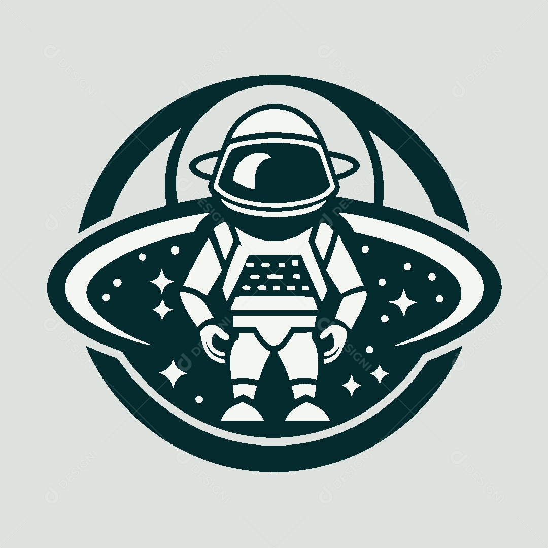 Modelo de Logo de Astronauta Vetor EPS