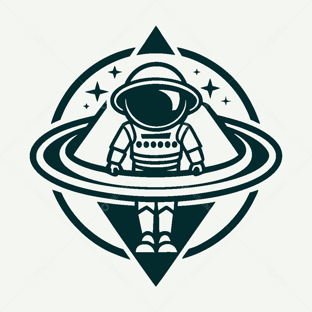 Modelo de Logo de Astronauta Vetor EPS