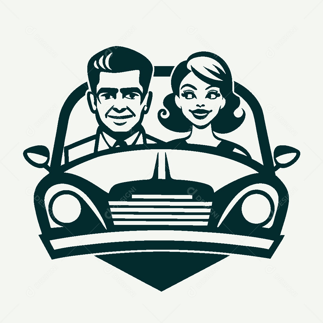 Modelo de Logo de Passageiros de Carro Vetor EPS