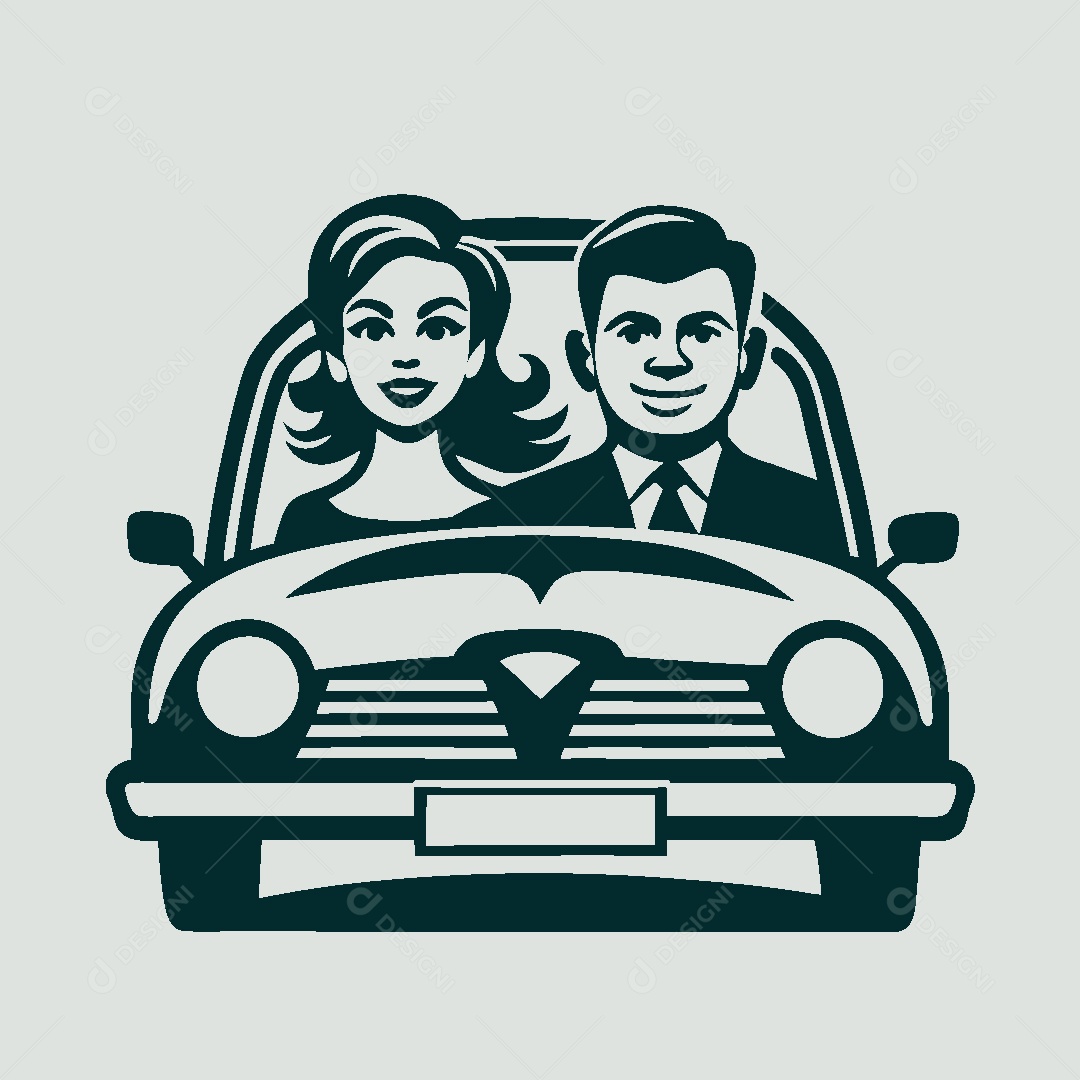 Modelo de Logo de Passageiros de Carro Vetor EPS