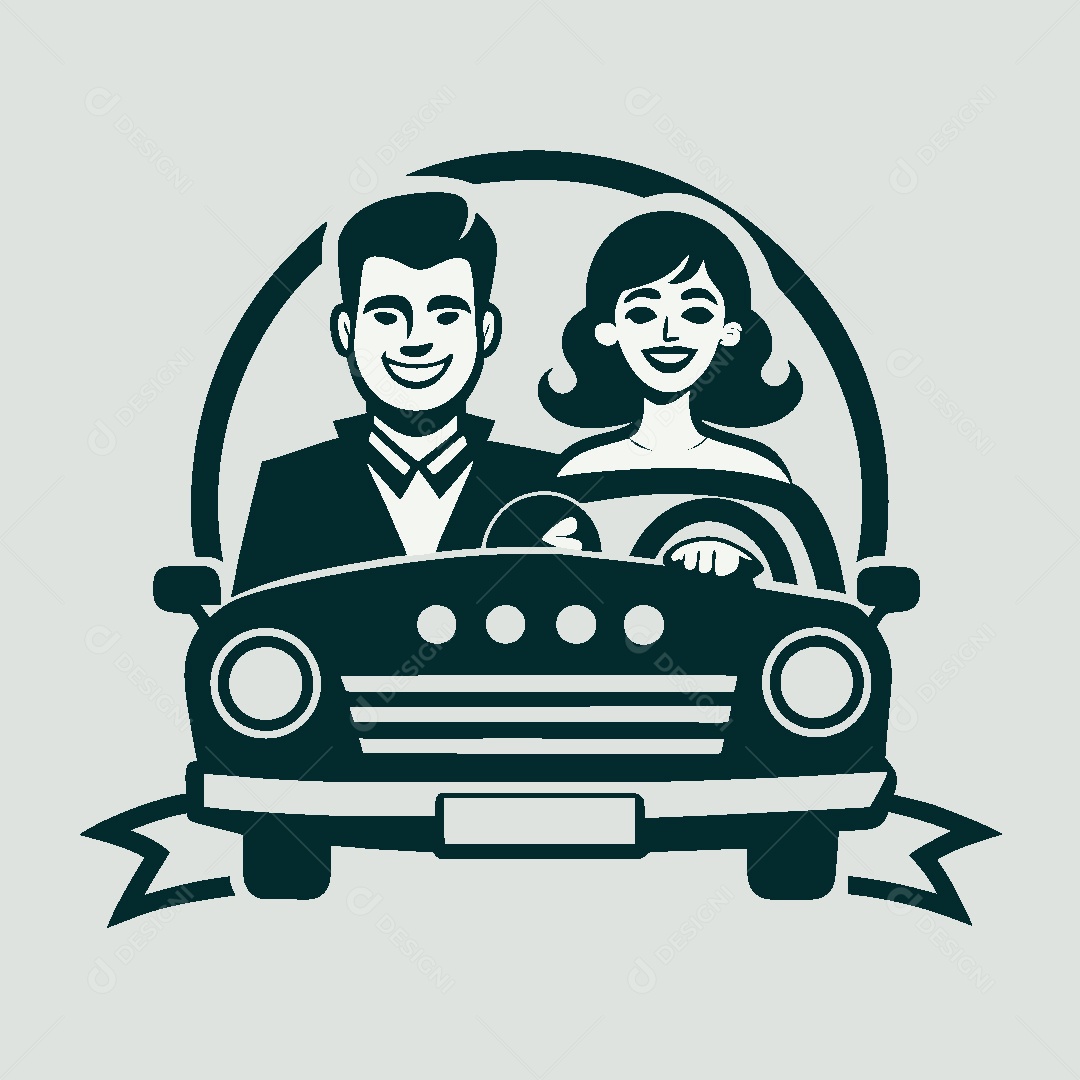 Modelo de Logo de Passageiros de Carro Vetor EPS