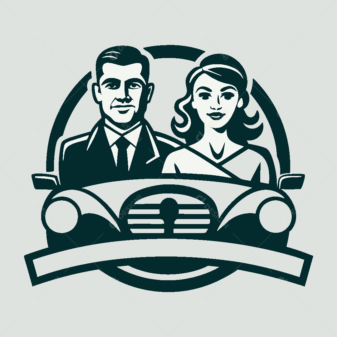 Modelo de Logo de Passageiros de Carro Vetor EPS