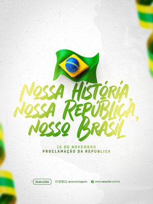 Dia da Proclamação da República 15 de Novembro Social Media PSD Editável