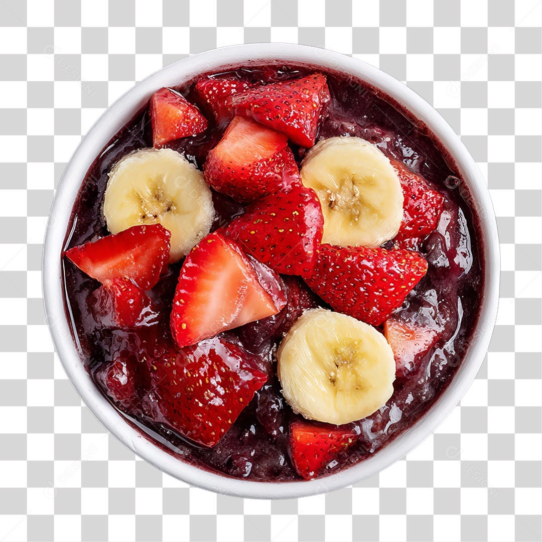 Pote de Açaí com Frutas PNG Transparente
