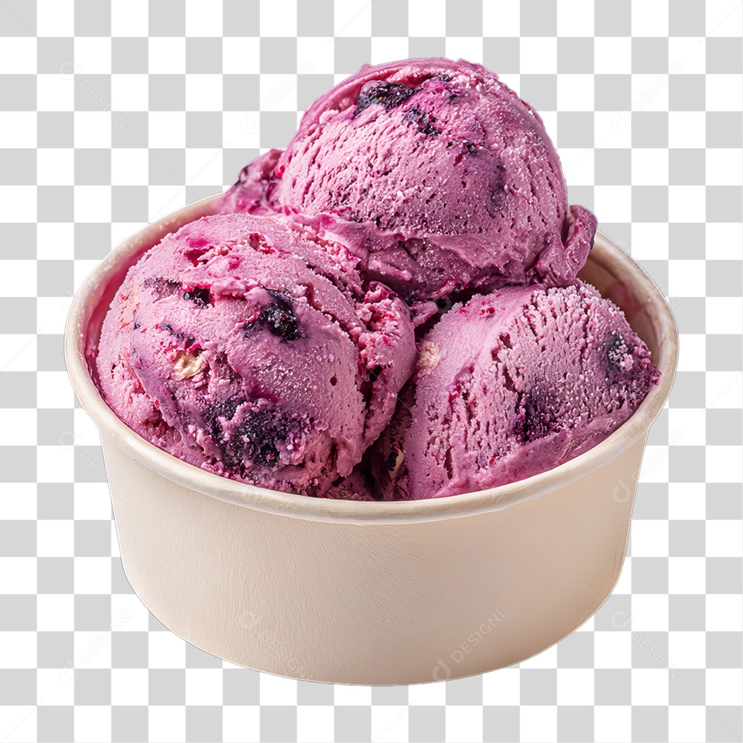 Pote com Bolas de Açaí PNG Transparente