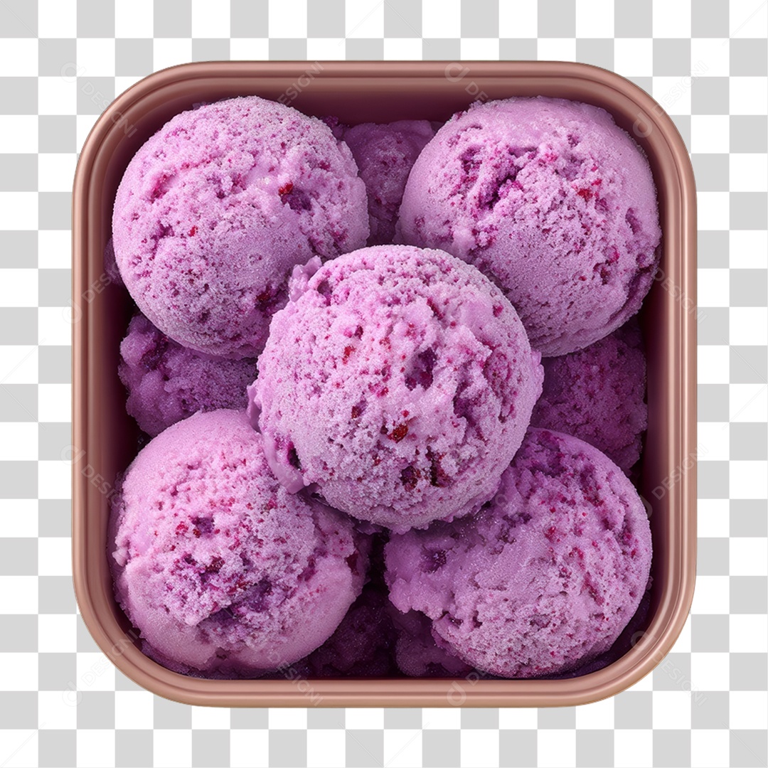 Pote com Bolas de Açaí PNG Transparente