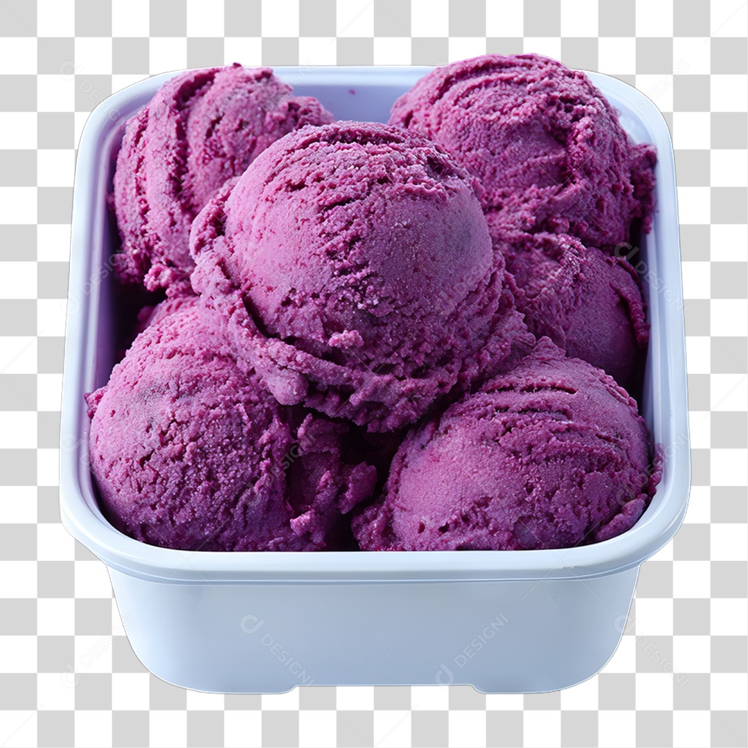 Pote com Bolas de Açaí PNG Transparente