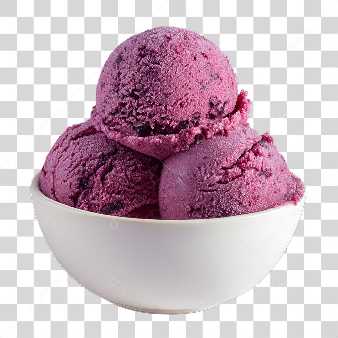 Pote com Bolas de Açaí PNG Transparente
