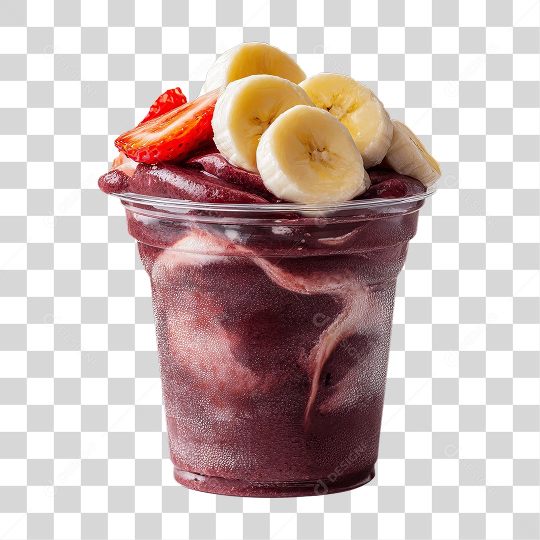 Copo de Açaí com Frutas PNG Transparente