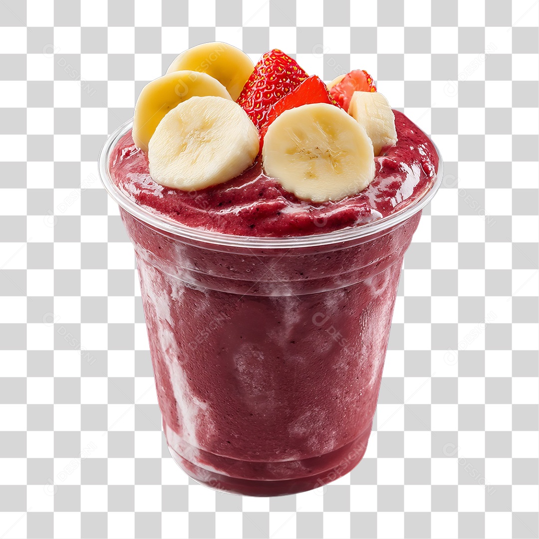 Copo de Açaí com Frutas PNG Transparente
