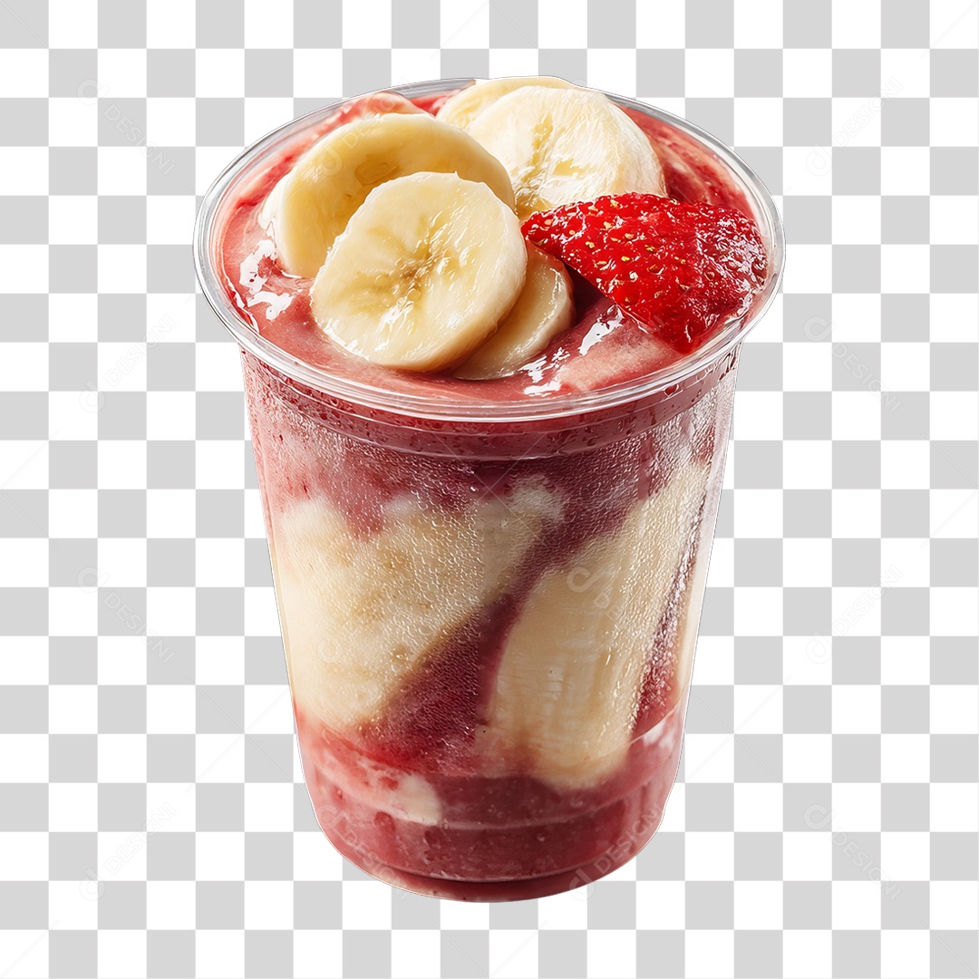 Copo de Açaí com Frutas PNG Transparente