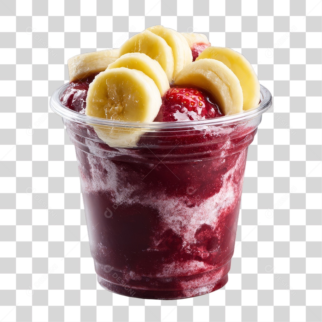 Copo de Açaí com Frutas PNG Transparente