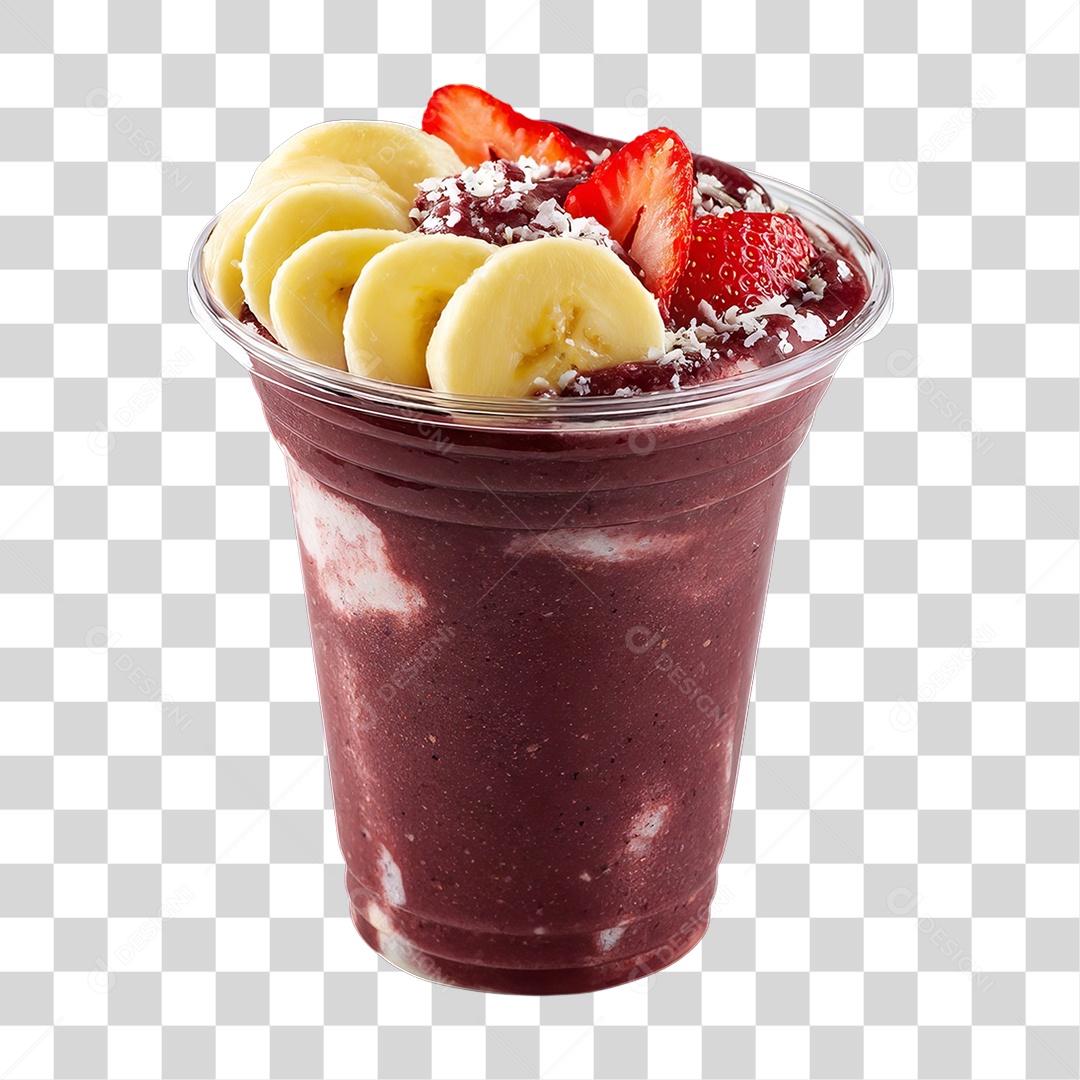 Copo de Açaí com Frutas PNG Transparente
