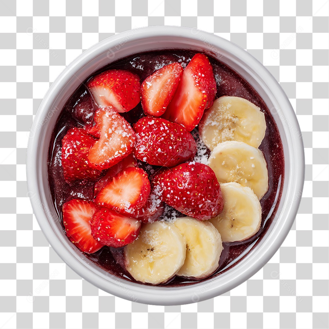 Pote de Açaí com Frutas PNG Transparente