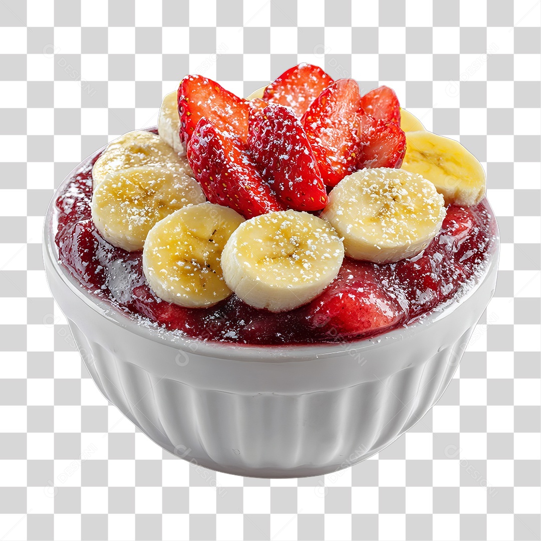Pote de Açaí com Frutas PNG Transparente