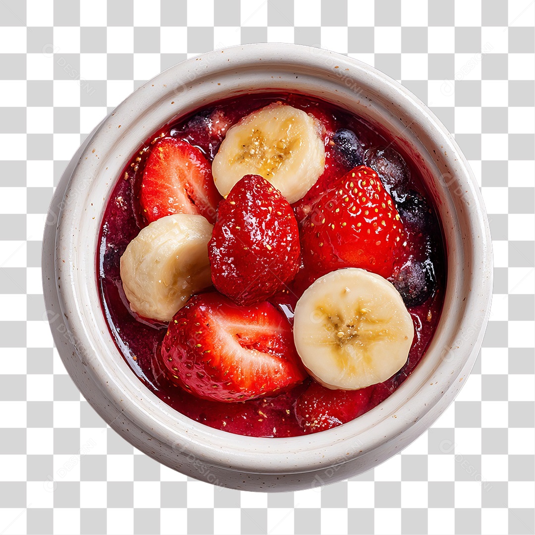 Pote de Açaí com Frutas PNG Transparente