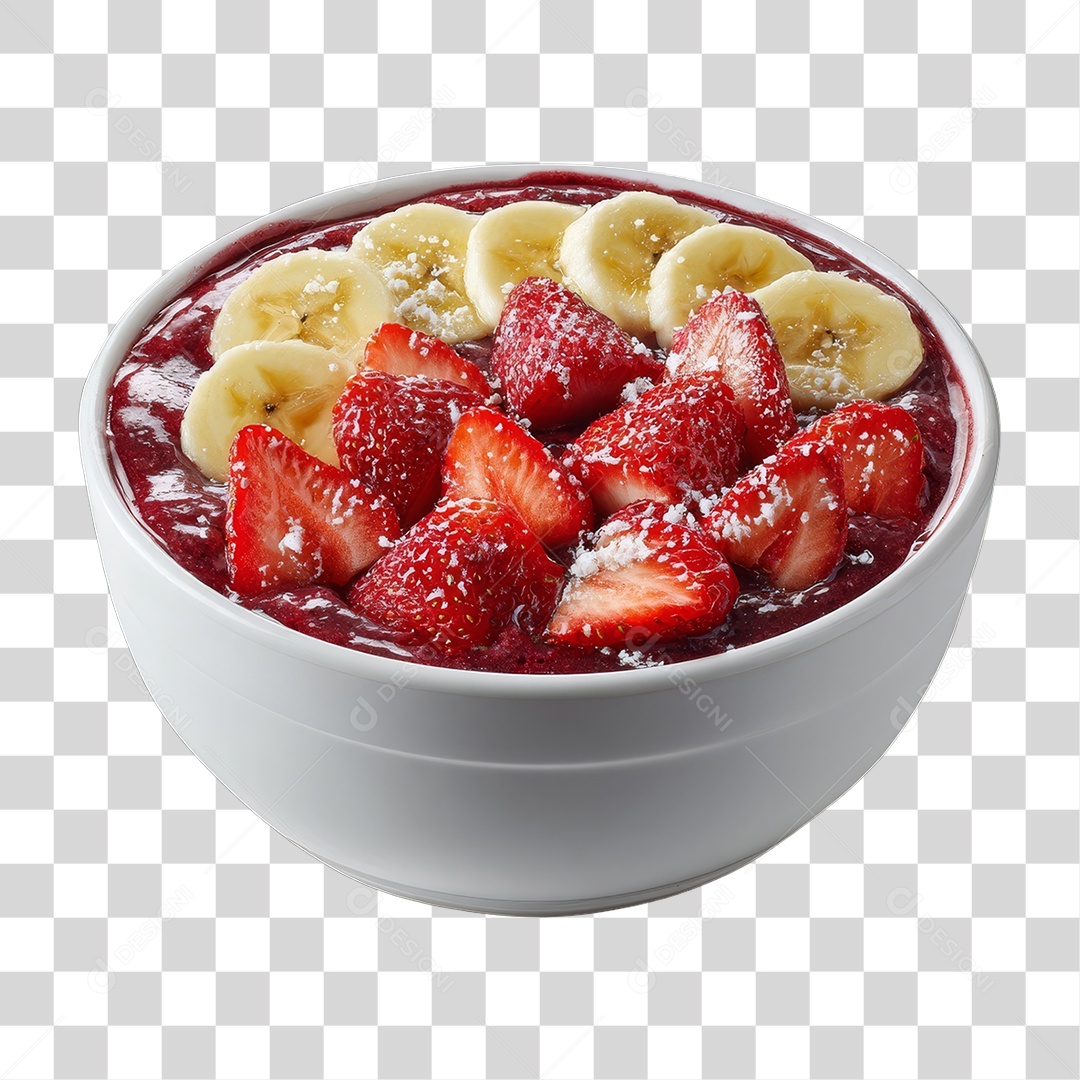 Pote de Açaí com Frutas PNG Transparente