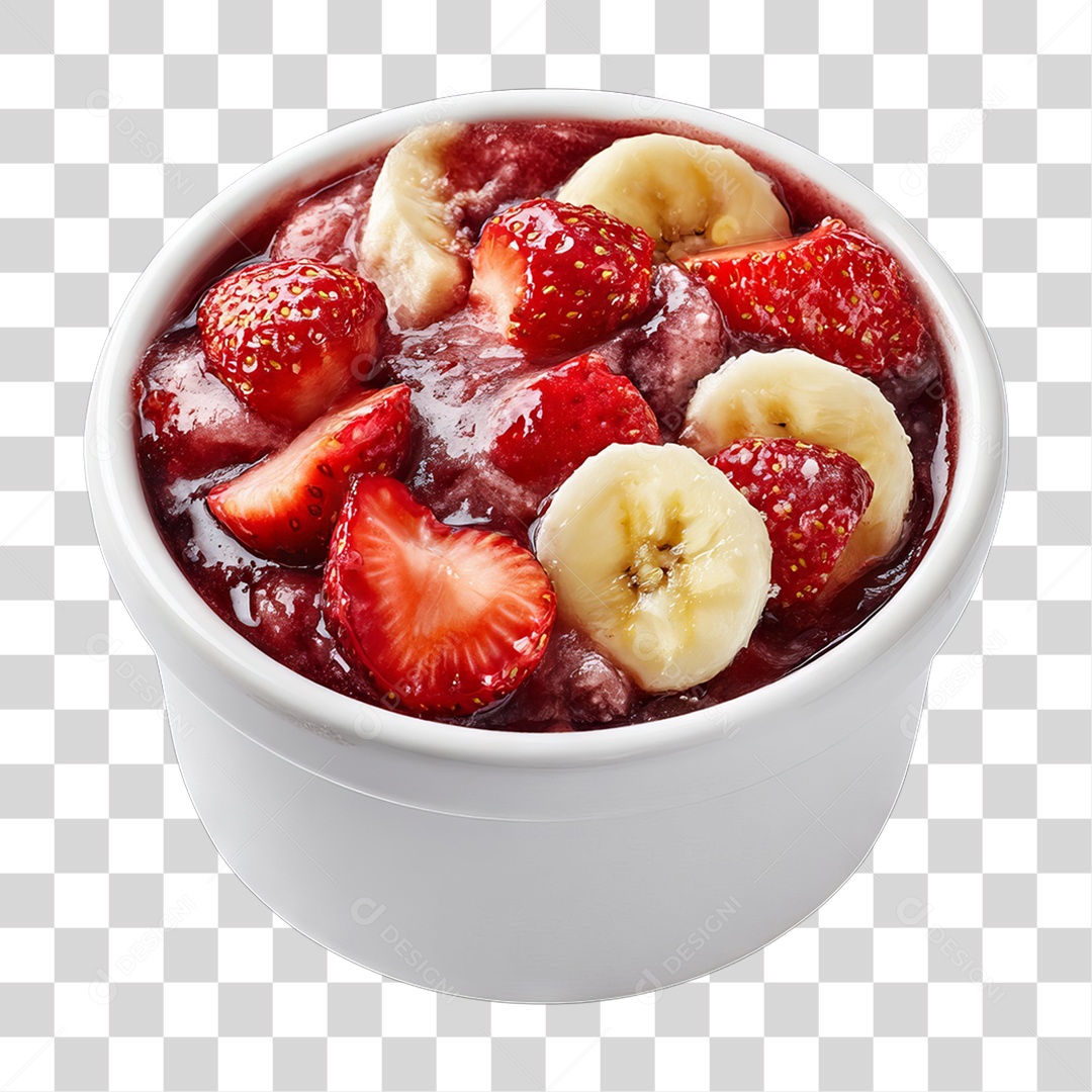 Pote de Açaí com Frutas PNG Transparente