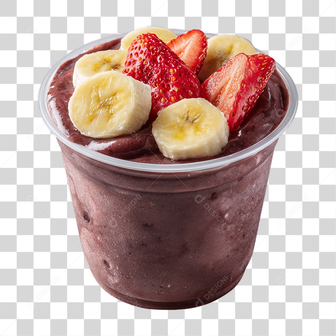 Pote de Açaí com Frutas PNG Transparente