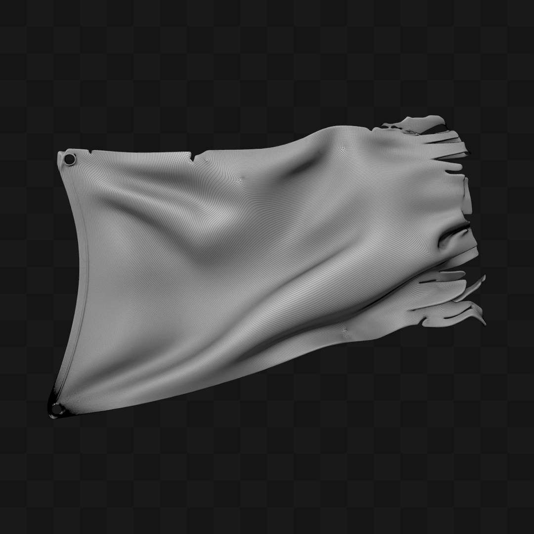 Bandeira Rasgada - Modelo 3D