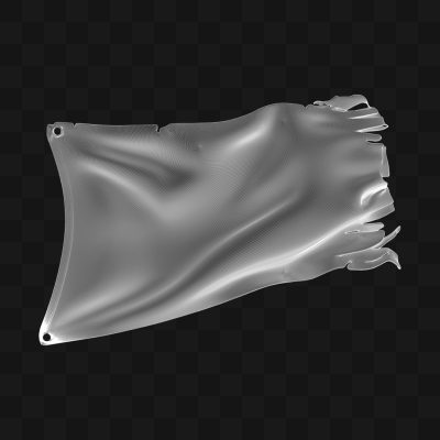 Bandeira Rasgada - Modelo 3D