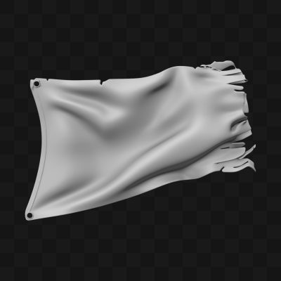 Bandeira Rasgada - Modelo 3D