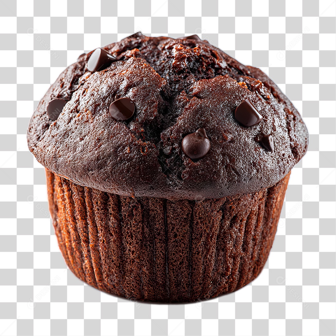Cupcake de Chocolate PNG Transparente