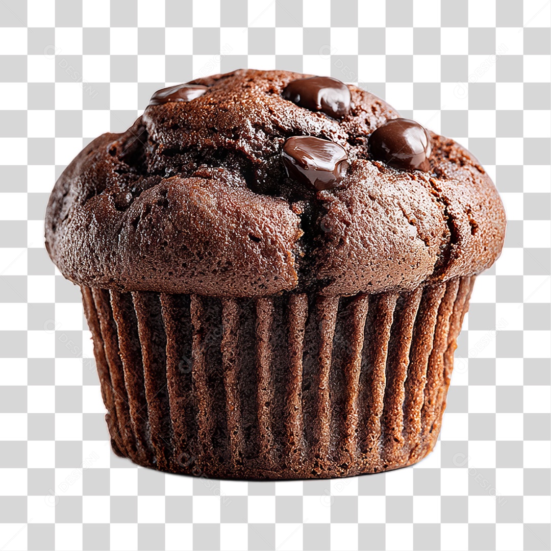 Cupcake de Chocolate PNG Transparente