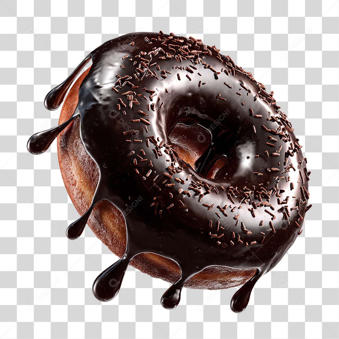 Donut de Chocolate PNG Transparente