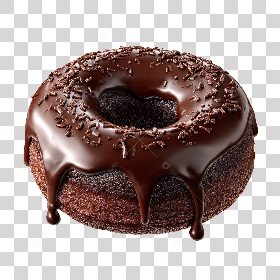 Donut de Chocolate PNG Transparente
