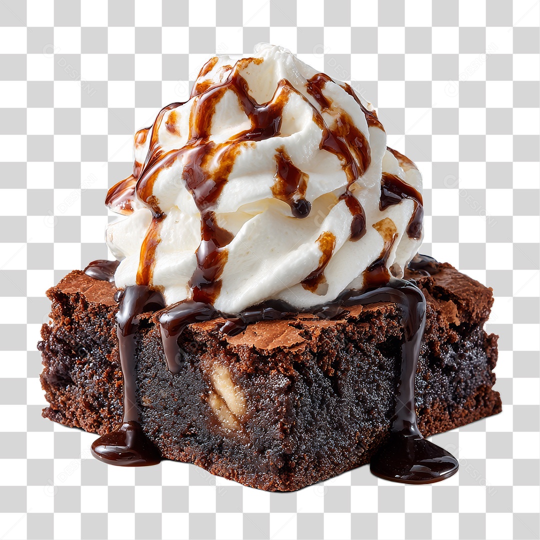 Fatia de Bolo de Chocolate PNG Transparente