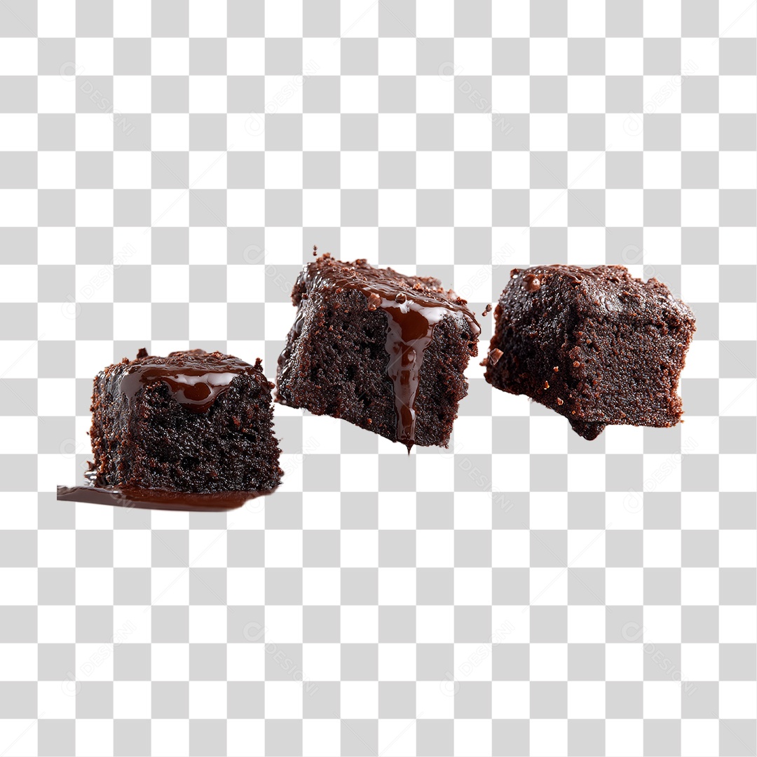 Fatias de Bolo de Chocolate PNG Transparente