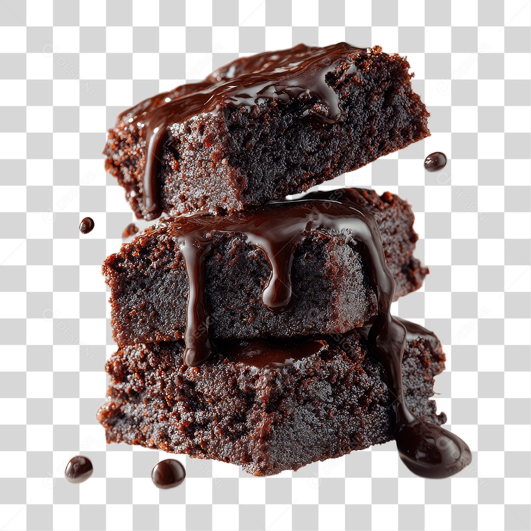 Fatias de Bolo de Chocolate PNG Transparente