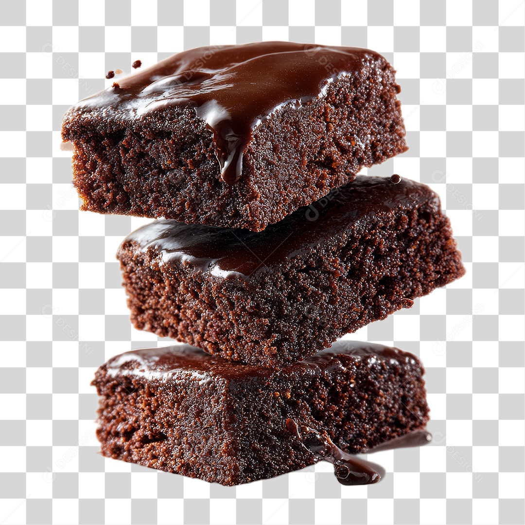 Fatias de Bolo de Chocolate PNG Transparente