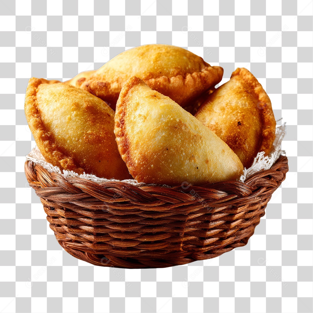 Cesta de Pasteis Lanches PNG Transparente