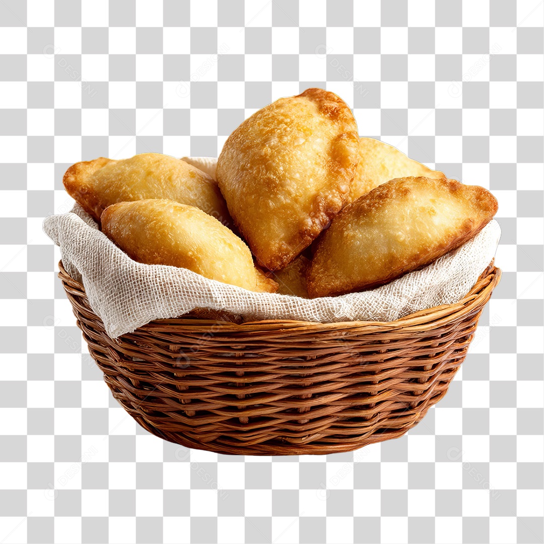 Cesta de Pasteis Lanches PNG Transparente