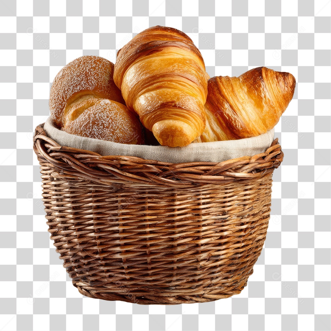 Cesta de Pães e Roscas Bolos Salgados PNG Transparente