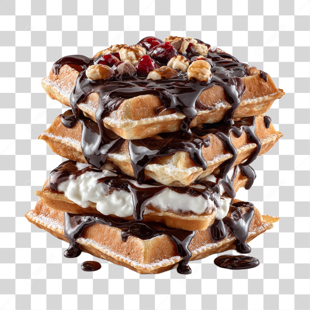 Lanches Waffles Massas Doces PNG Transparente