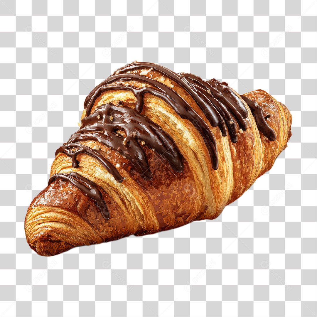 Croissant de Chocolate PNG Transparente
