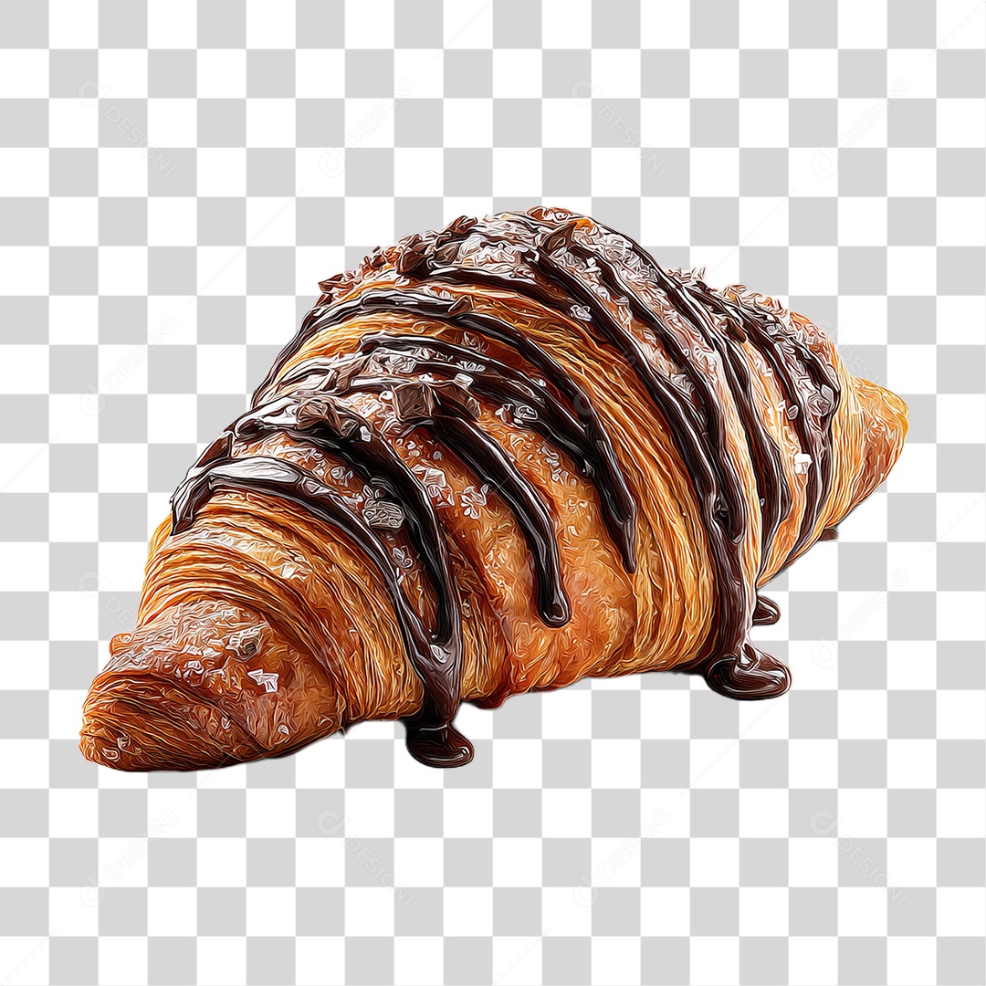 Croissant de Chocolate PNG Transparente