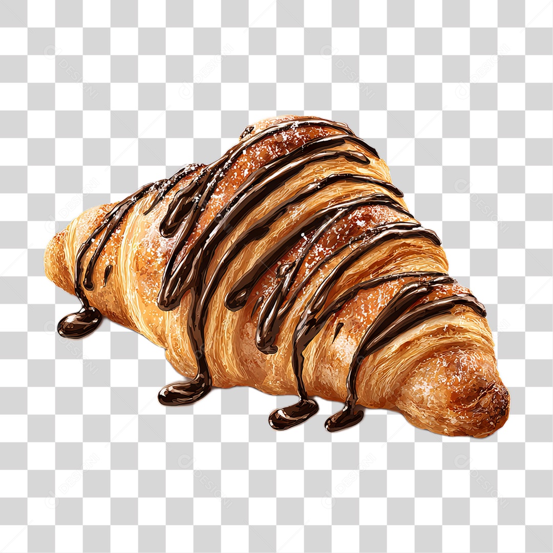 Croissant de Chocolate PNG Transparente