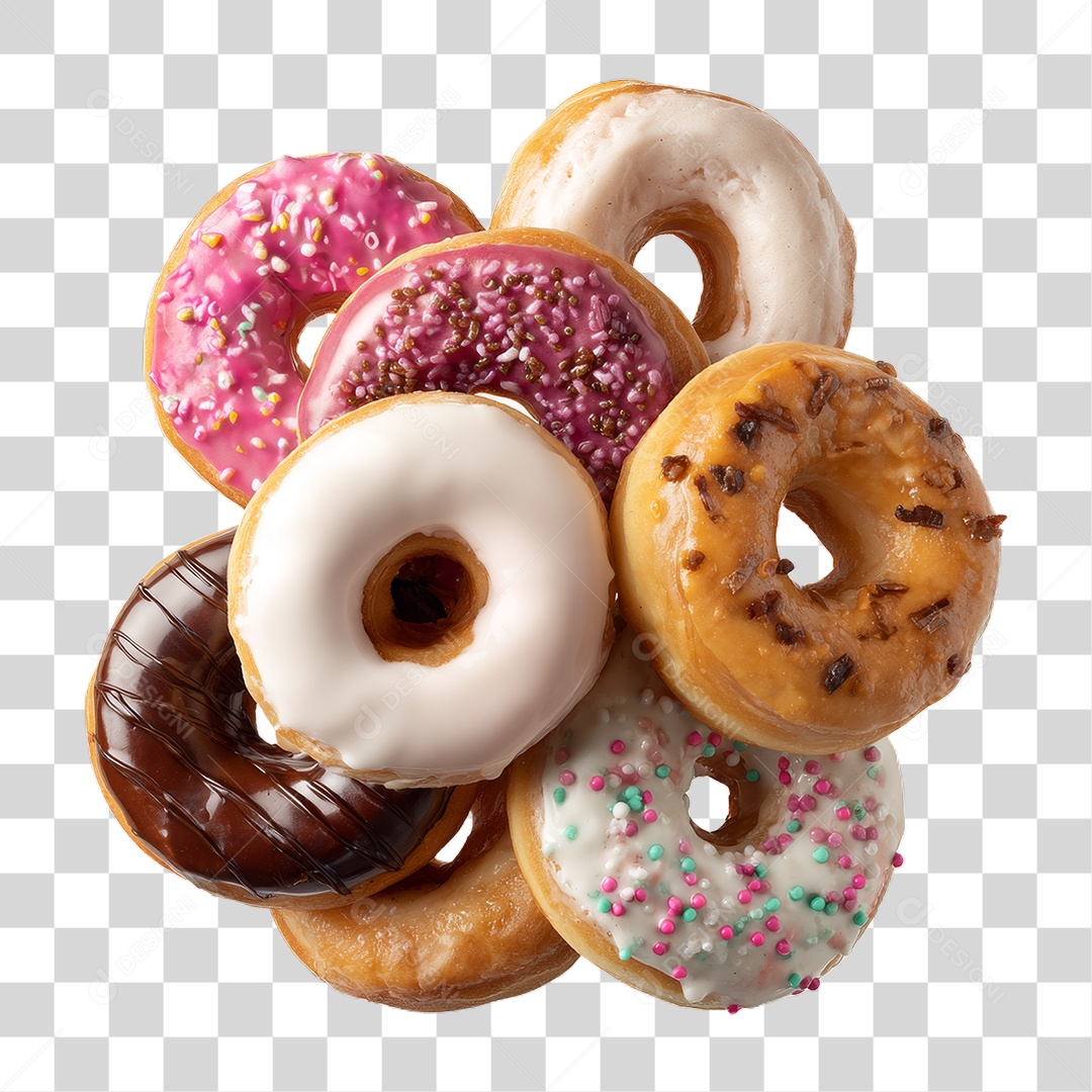 Donut Rosquinha de Chocolate PNG Transparente