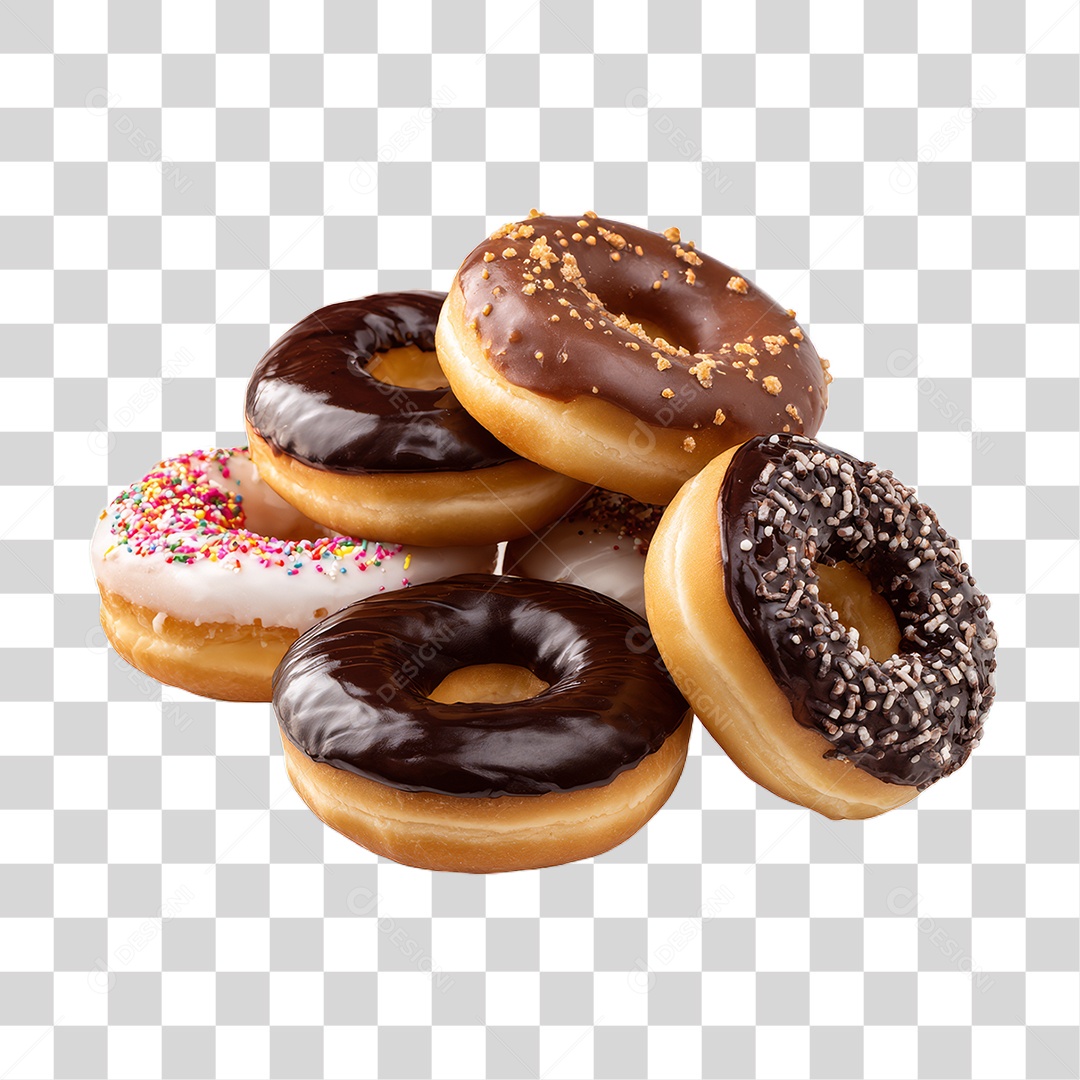 Donut Rosquinha de Chocolate PNG Transparente