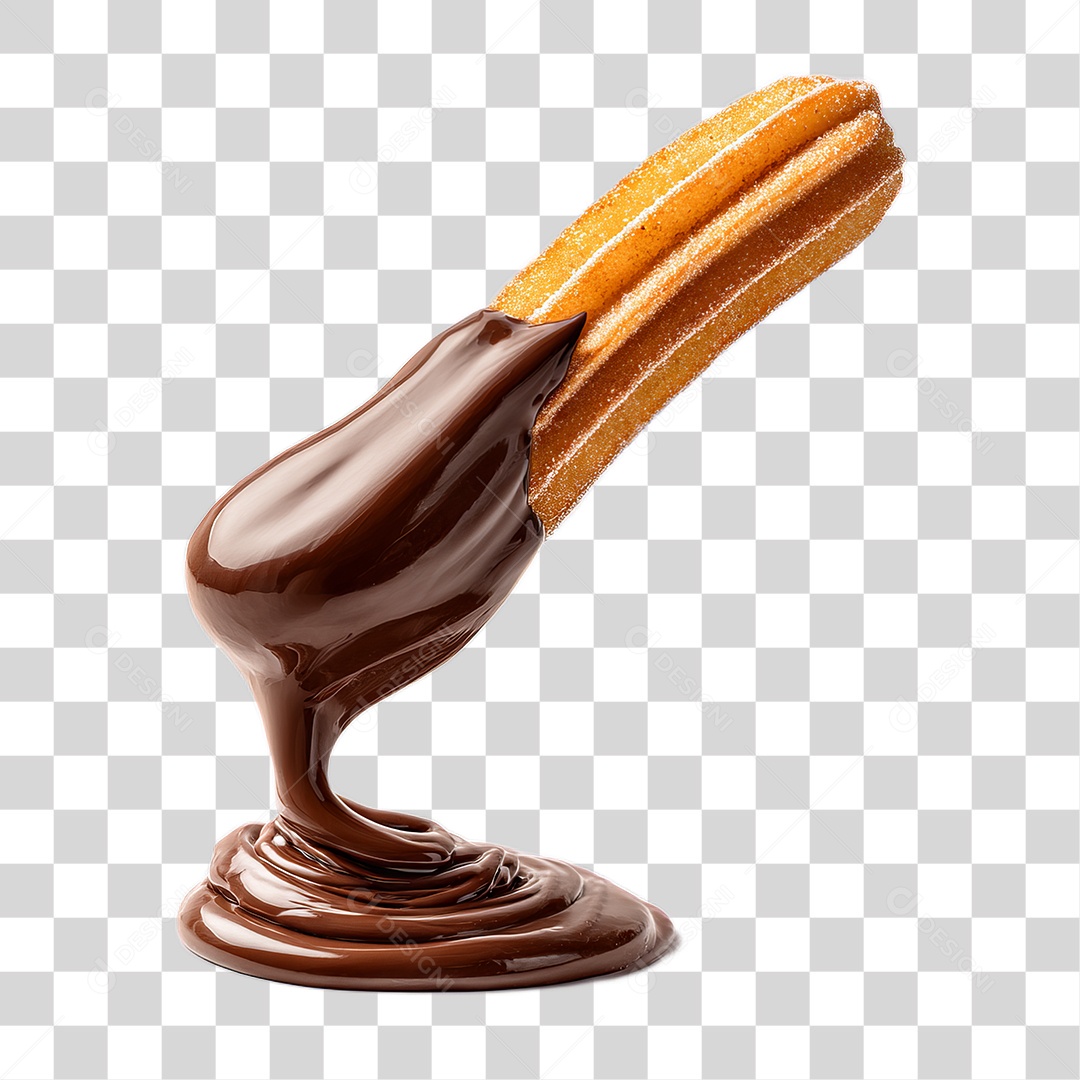 Churros com Calda de Chocolate PNG Transparente